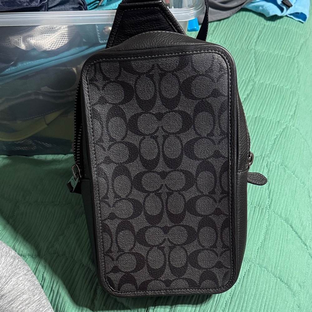 New w/o tag Black Patterned coach Crossbody Bag